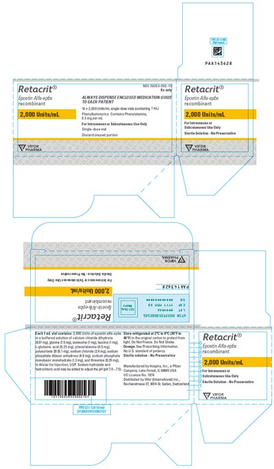 retacrit-18.jpg PRINCIPAL DISPLAY PANEL - 2,000 Units/mL Vial Carton - retacrit 18