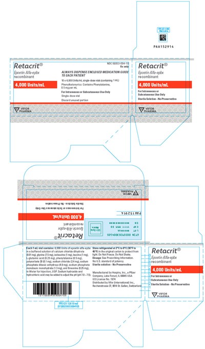 retacrit-22.jpg PRINCIPAL DISPLAY PANEL - 4,000 Units/mL Vial Carton - retacrit 22