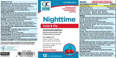 Acetaminophen 650 mg, Dextromethorphan Hbr 30 mg, Doxylamine Succinate 12.5 mg (Nighttime Cold And Flu Cherry Flavor 1)