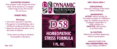 d58-01.jpg PRINCIPAL DISPLAY PANEL - 1 FL. OZ. Bottle Label - d58 01