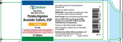 pyridostigmine-bromide-tablets-02.jpg PRINCIPAL DISPLAY PANELUnit-Of-UseNDC 58657-810-21Pyridostigmine Bromide Tablets, USP30 mgRx Only21 Tablets - pyridostigmine bromide tablets 02