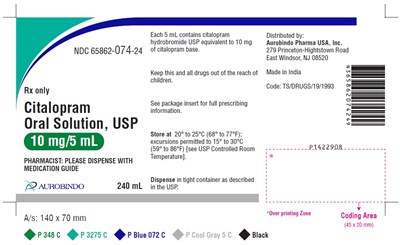 citalopram-fig1.jpg PACKAGE LABEL-PRINCIPAL DISPLAY PANEL - 10 mg/5 mL (240 mL Bottle) - citalopram fig1