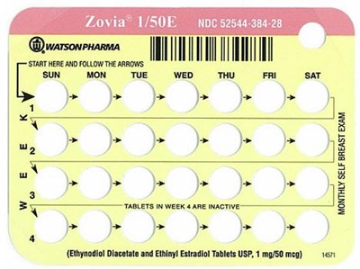 Zovia 1/50e Face Card (Ethynodiol Diacetate And Ethiny Estradiol Tablets  5)