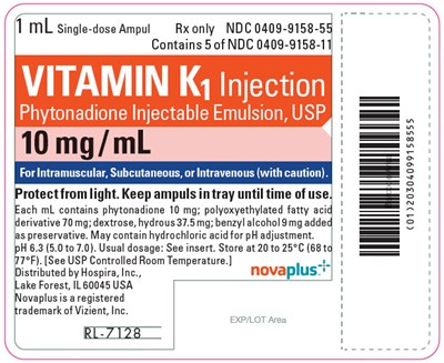 vitamin-k1-08.jpg PRINCIPAL DISPLAY PANEL - 1 mL Ampul Tray Label - RL-4151 - vitamin k1 08