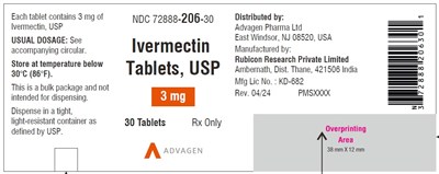 Image Description (Ivermectin 3mg Bottle Label)