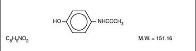 This Is An Image Of The Structural Formula Of Acetaminophen. (Butalbital Apap And Caffeine Tablets Usp 50 mg 325 2)