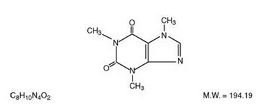 This Is An Image Of The Structural Formula Of Caffeine. (Butalbital Apap And Caffeine Tablets Usp 50 mg 325 3)