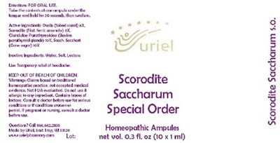 Scoroditesaccharumspecialorderampules