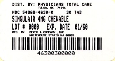 4630.jpg PRINCIPAL DISPLAY PANEL - Chewable Tablets - Bottle Label 4 mg - 4630