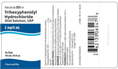 "image Description" (Trihexyphenidyl HCl Os 473ml Bottle Label)