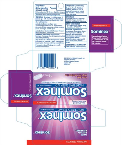 Principal Display Panelmaximum Formulasominexnighttime Sleep-aid Diphenhydramine HCl16 Tablets (Sominex Max 01)