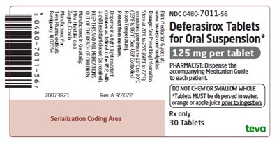 deferasirox-tabs-fos-a207124-3.jpg label, 125 mg, 30s - deferasirox tabs fos a207124 3