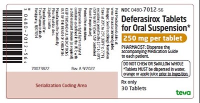 deferasirox-tabs-fos-a207124-4.jpg label, 250 mg, 30s - deferasirox tabs fos a207124 4