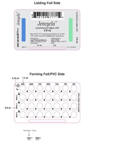 Jencycla(norethindrone Tablets Usp)0.35 mg28 Day Regimenwallet Pack:ndc: 68180-877-111 Wallet Of 28 Tablets (C2277aea D8d0 4c74 8bc5 F3fc386fe8dc 05)