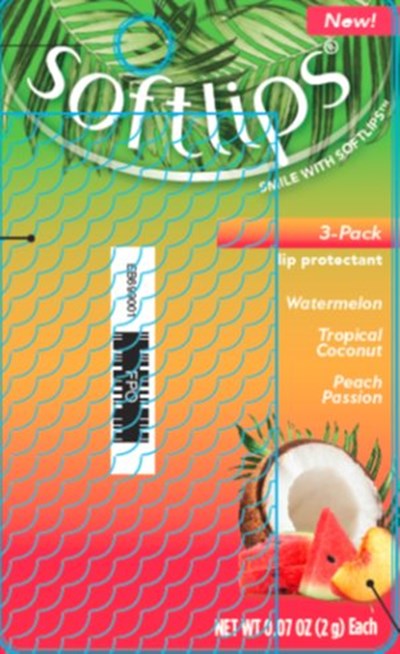 Softlips Lip Protectant: Watermelon, Tropical Coconut, Peach Passion - image 01