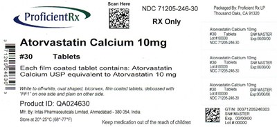 71205-246-90 (Atorvastatin 10 mg 30 Bottle Label)
