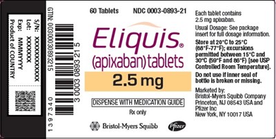 eliquis-2pt5mg-60slbl.jpg eliquis 2.5 mg x 60s bottle - eliquis 2pt5mg 60slbl
