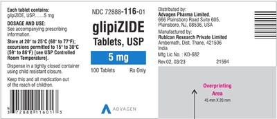 glipizide-tabs-usp-5mg-100s.jpg Glipizide Tablets 5mg NDC 72888-116-01 - 100 Tablets Label - glipizide tabs usp 5mg 100s