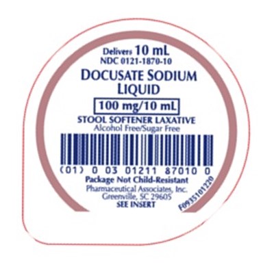 docusate-02.jpg PRINCIPAL DISPLAY PANEL - 10 mL Cup Tray Label - docusate 02