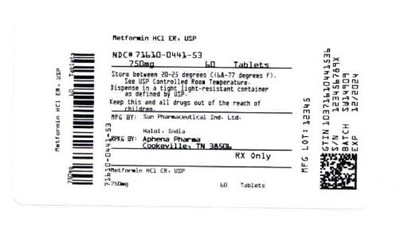 Bottle Label 750 mg - 71610 0441 53