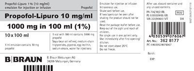 Carton Label (Propofol Lipuro 6)