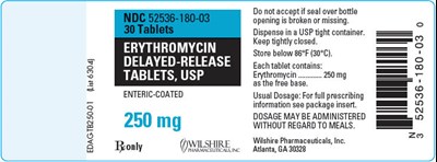 erythromycin-02.jpg PRINCIPAL DISPLAY PANEL - 250 mg Tablet Bottle Label - erythromycin 02