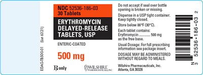 erythromycin-04.jpg PRINCIPAL DISPLAY PANEL - 500 mg Tablet Bottle Label - erythromycin 04