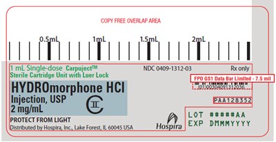 hydromorphone-26.jpg PRINCIPAL DISPLAY PANEL - 2 mg/mL Cartridge Label - hydromorphone 26