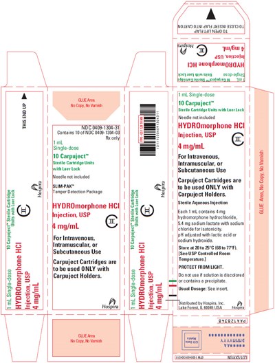 PRINCIPAL DISPLAY PANEL - 4 mg/mL Cartridge Carton - hydromorphone 32