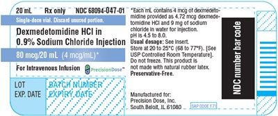 dexmed-2.jpg PRINCIPAL DISPLAY PANEL - 20 mL Vial Label - dexmed 2