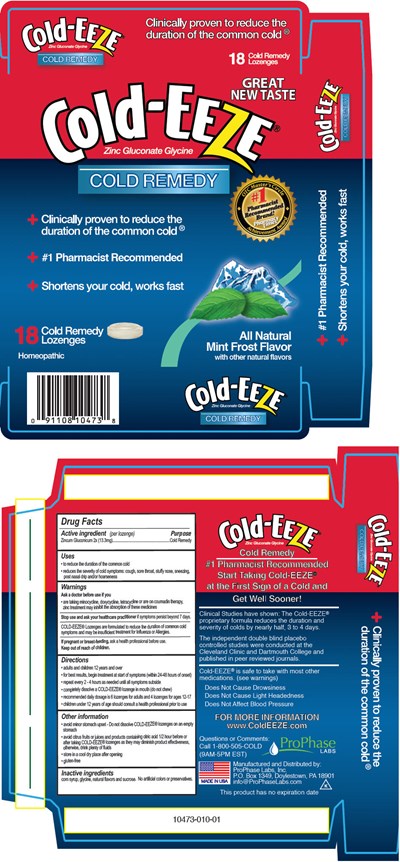 coldeeze-09.jpg PRINCIPAL DISPLAY PANEL - 18 Mint Frost Lozenge Carton - coldeeze 09