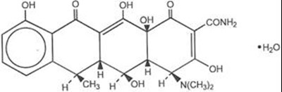Doxycycline Hyclate structural formula - doxycycline hyclate 100 mg 20 caps for west ward 1