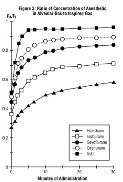 Figure 3. Ratio Of Concentration Of Anesthetic In Alveolar Gas To Inspired Gas (Image 05)