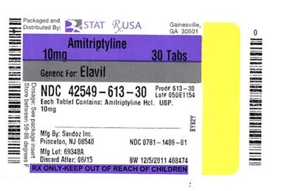 Principal Display Panelndc: 42549-613-30amitriptyline 10mg (Amitriptyline 2)