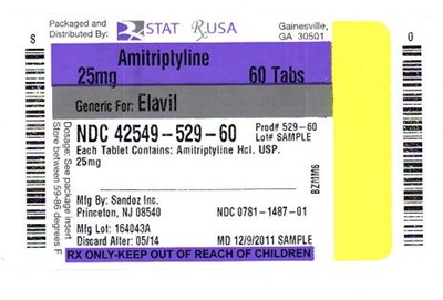 Principal Display Panelndc: 42549-529-30amitriptyline 25mg (Amitriptyline 3)