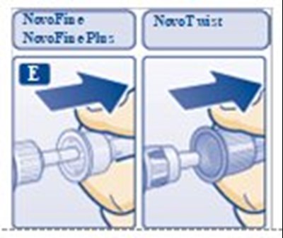 Figure E: Pull Off Outer Needle Cap. (Image 25)