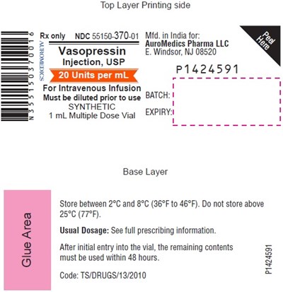 vasopressin-fig1.jpg PACKAGE LABEL-PRINCIPAL DISPLAY PANEL-20 Units per mL - Container Label - vasopressin fig1