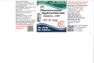 Phentermine HCl Label-37-5mg (72789560)