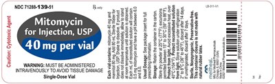 Principal Display Panel – Mitomycin For Injection, Usp 40 mg Container Label (Mit06 0000 02 V3)