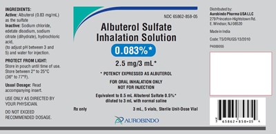 albuterol-fig5.jpg PACKAGE LABEL-PRINCIPAL DISPLAY PANEL - 0.083% (2.5 mg/3 mL) - Pouch Label (5 Vials) - albuterol fig5