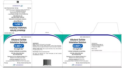 albuterol-fig9.jpg PACKAGE LABEL-PRINCIPAL DISPLAY PANEL - 0.083% (2.5 mg/3 mL) - Container-Carton (60 Vials) - albuterol fig9