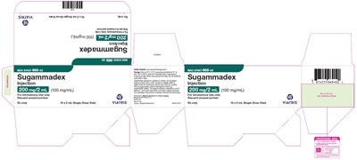 Sugammadex Injection 200 mg/2 mL Carton Label (Image 01)