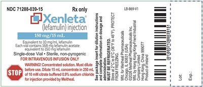 Package Label Principal Display Panel (XENLETA (lefamulin) injection Vial Label)