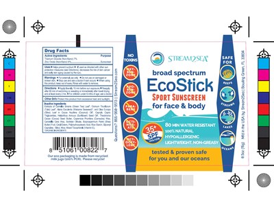 Ecostick Sport Screenscreen Wild Blue Container Label (Ecostick Sport Sunscreen Container Label)