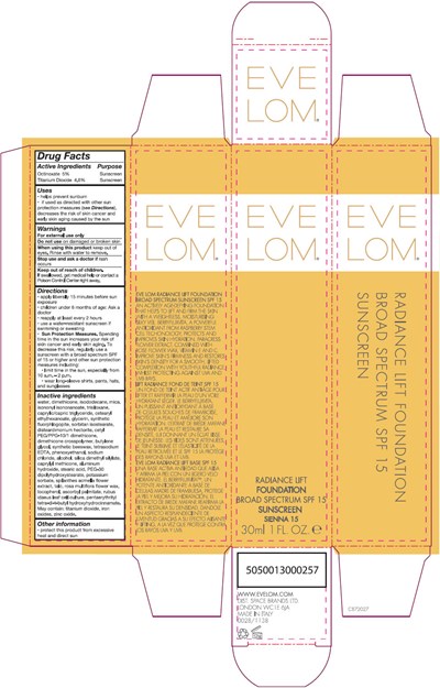 eve-lom-03.jpg PRINCIPAL DISPLAY PANEL - 30 mL Bottle Carton - Sienna 15 - eve lom 03