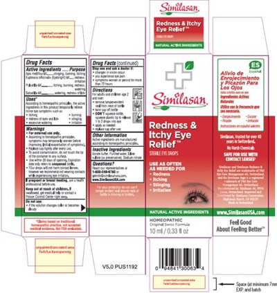 Similasan®redness &amp;itchy Eyereliefsterileeye Drops10 mL/0.33 Fl Oz (Redness And Itchy Eye Relief 01)