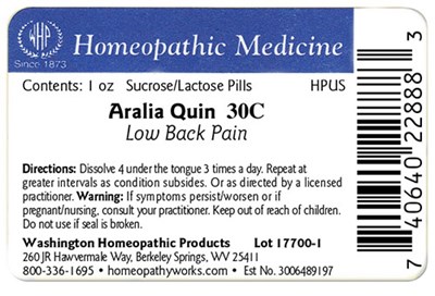 Aralia Quin Label Example (Araliaquin30c1oz Label)