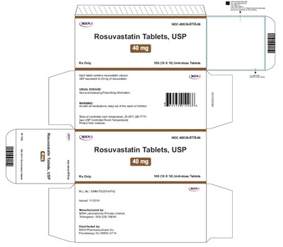 rosuvastatin 40mg blister crtn