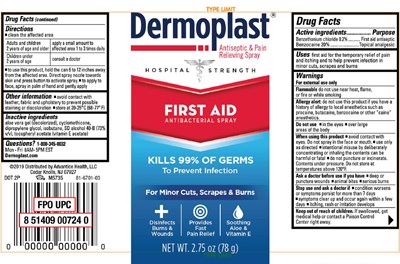 dermoplast-01.jpg PRINCIPAL DISPLAY PANEL - 78 g Can Label - dermoplast 01