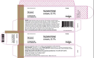 tazarotene-05.jpg PRINCIPAL DISPLAY PANELNDC 60758-556-30TAZAROTENEcream, 0.05%30 gramsFor topical Use OnlyNot for Ophthalmic UseRx Only - tazarotene 05